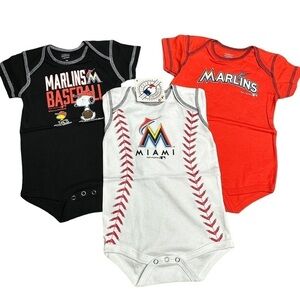 Genuine Merchandise Miami Marlins MLB bodysuits 3 pack NWT 18 months